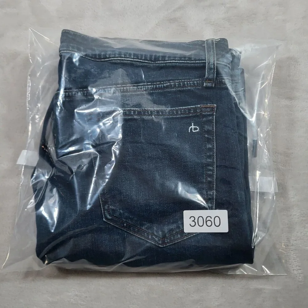 Rag & Bone Fit 2 Slim Mens Jeans 36x32 Cole Wash Dark Blue Stretch Denim Pants